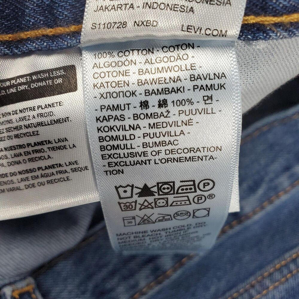 Levis 505 Jeans Mens 36x30 Blue Medium Wash Regular Straight Denim Pants Casual - Picture 5 of 16